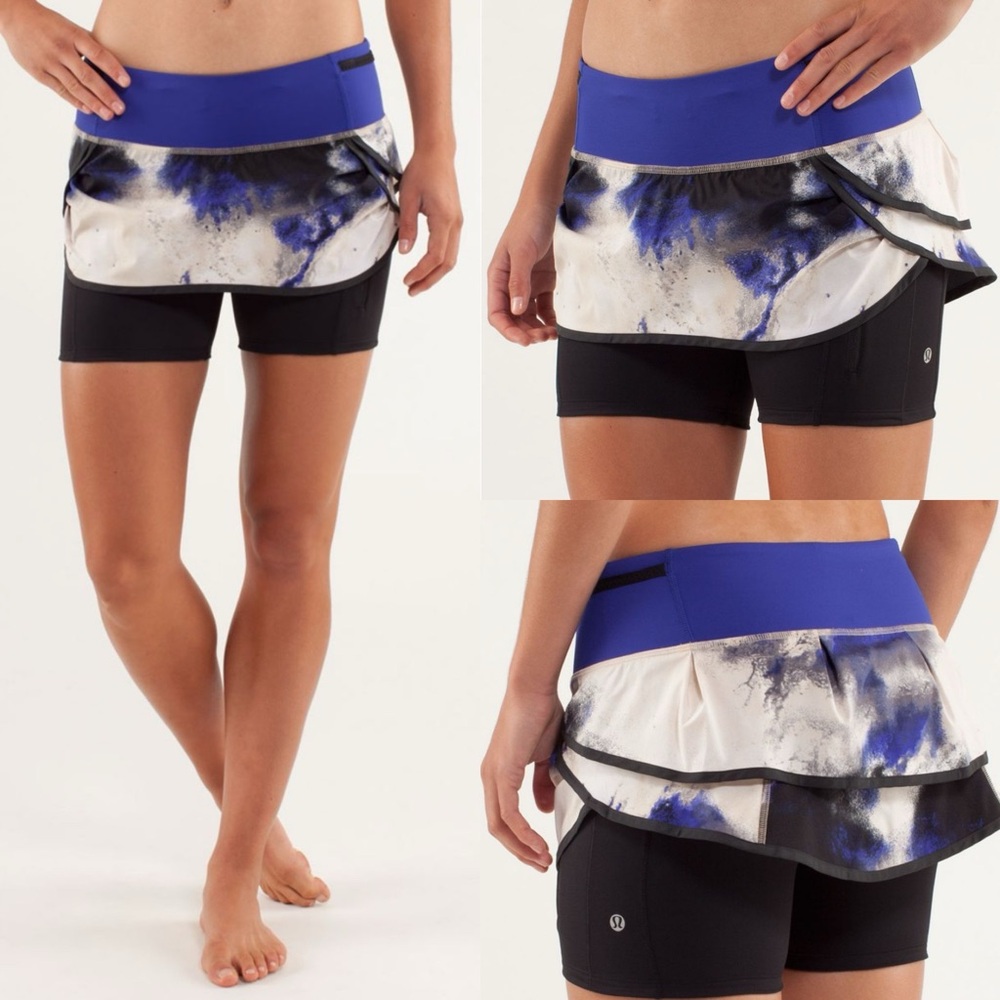 Lululemon Run Speed Squad Skirt Skort Milky Way Blue Pigment Size 6 Run Shorts